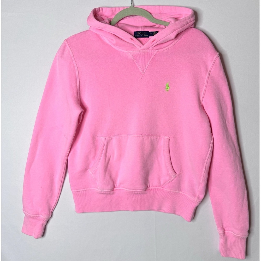 Polo Ralph Lauren Hoodie Sweatshirt Pink Womens S Preppy Cute Pony Logo READ